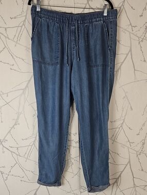 Old Navy Blue Chambray 100% Tencel High Rise Tapered Pants